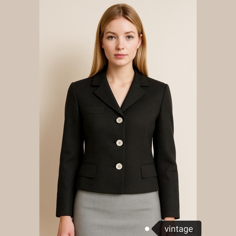 Vintage 60s Charcoal Grey blazer jacket Size 8